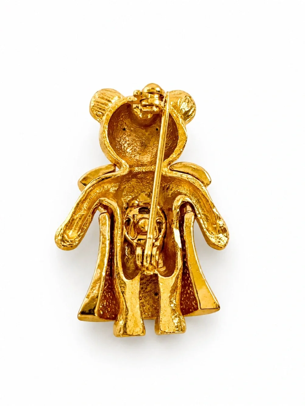 Vintage NOS Interchangeable Teddy Bear Brooch with 5 Enamel Outfits